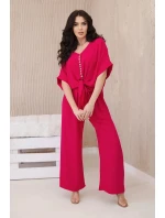 Souprava halenky a kalhot fuchsiové barvy Souprava halenky a kalhot fuchsiové barvy