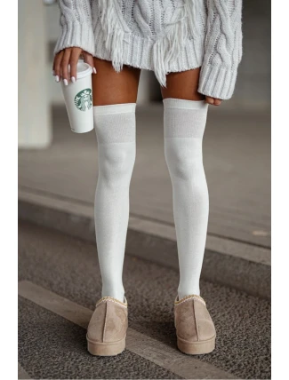 Dámské bavlněné hladké podkolenky Ecru Dámské bavlněné hladké podkolenky Ecru