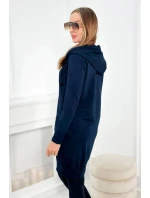 Šaty s kapucí, mikina námořnická modrá
