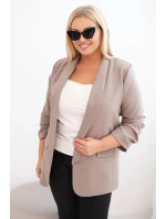 Dámská sako Plus Size bez zapínání s podšívkou XL/2XL fango