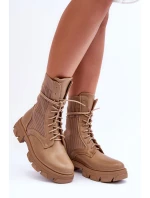 Dámské šněrovací pracovní boty tmavě béžové Marlissa