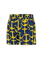 Pánské plavkové kraťasy Happy Self SM29-21 tm..modrá-vzor - Self Pánské plavkové kraťasy Happy Self SM29-21 tm..modrá-vzor - Self