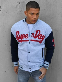 Pánská šedá mikina na zip FashionStreet BX5446