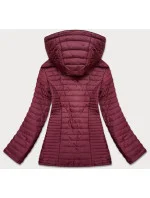 Vínová dámská bunda s květovanou podšívkou (SF726)