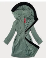 Světle zelená jednoduchá dámská bunda s kapucí LHD (LHD-24590) Světle zelená jednoduchá dámská bunda s kapucí LHD (LHD-24590)