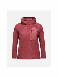 Dámská mikina PEAK PERFORMANCE W Freelight Polartec Alpha Hood, červená barva