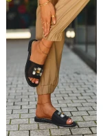 Dámské sandály s ozdobami S.Barski KV27-031 černé