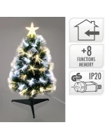 DEKORATIVNÍ VÁNOČNÍ STROMEK Z OPTICKÝCH VLÁKEN TEPLÝ STUDENÝ BÍLÝ 90CM