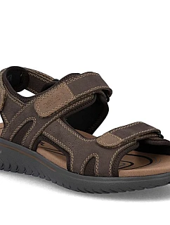 Pánské kožené sandály na suchý zip hnědé Rieker 26450-26