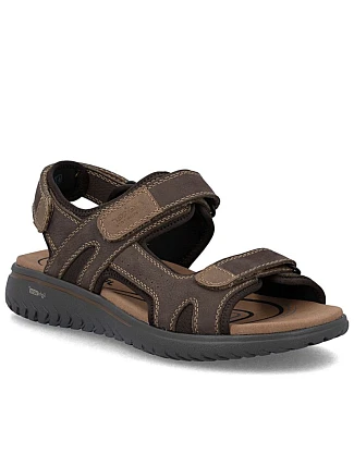 Pánské kožené sandály na suchý zip hnědé Rieker 26450-26