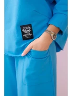 Bavlněná mikina kalhoty set tyrkys Bavlněná mikina kalhoty set tyrkys