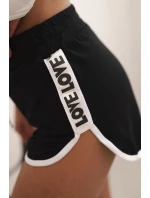 Dámské bavlněné šortky s elastickým pasem a sportovním lemem černé