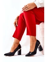 Kožené lodičky Lewski Hadí 3117 Černé