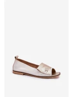 Kožené Elegantní Baletky S Odkrytými Prsty Zazoo 1865 Zlatý Ošoupaný Kožené Elegantní Baletky S Odkrytými Prsty Zazoo 1865 Zlatý Ošoupaný