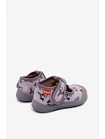 Dětské pantofle Milami elastické na suchý zip jednorožec šedé Ambette