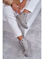 Dámské Tenisky Big Star Vysoké Zateplené Šedé GG274070 Dámské Tenisky Big Star Vysoké Zateplené Šedé GG274070