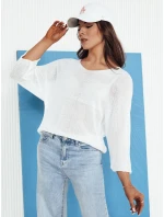 Dámský prolamovaný svetr ANNIS ecru FashionStreet MY2333