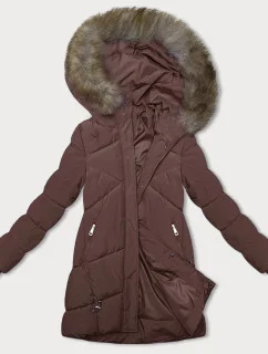 Hnědá zimní bunda s kapucí (LHD-23015)