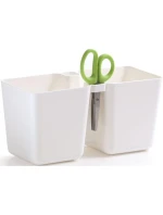 Květináč s bylinkami TWINS CUBE WITH CUTLERY WHITE