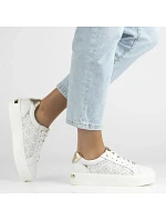 Bílé kožené polobotky na platformě Filippo DP7668/26