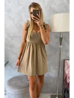 Šaty s volánky na bocích camel Šaty s volánky na bocích camel