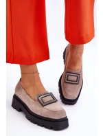 Pohodlné semišové mokasíny béžové Agathe