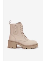 Kožené dámské kotníkové boty na klínu vyhřívané Vinceza 86418 béžové Kožené dámské kotníkové boty na klínu vyhřívané Vinceza 86418 béžové