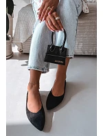 Baleríny Ploché Eko Semiš Černé Lelisa