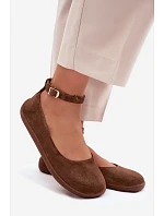 Baleríny Barefoot z přírodního semiše Zazoo 020 Hnědé