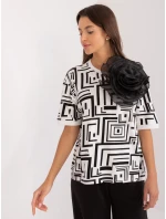 Dámská halenka LK BZ 509697.27 Ecru s černou - FPrice