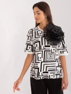 Dámská halenka LK BZ 509697.27 Ecru s černou - FPrice