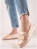 Trendy dámské hnědé  mokasíny bez podpatku