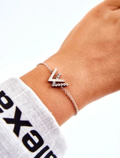 Náramek Na řetízku Se Zirkony stříbrný