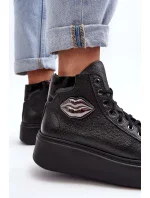 Dámské vysoké tenisky na zip Lemar Black Katerin