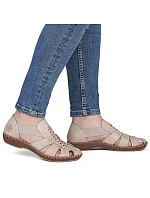 Béžové kožené dámské sandály Rieker M1679-60