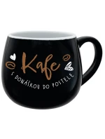 KAFE S DONÁŠKOU DO POSTELE - černý keramický hrníček 300 ml