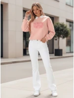 Dámská oversize mikina s potiskem HAPIRES růžová FashionStreet BY1486 Dámská oversize mikina s potiskem HAPIRES růžová FashionStreet BY1486