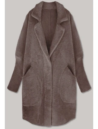 Vlněný přehoz přes oblečení typu alpaka v barvě mléčné čokolády (7108)