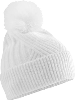 Beechfield B 529 Pletená čepice s bambulí "Snow Luxe" 53.0529 white