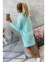 Mátové šaty s kravatou Mátové šaty s kravatou