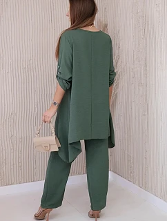 Sada halenky + kalhot s přívěskem tmavá khaki