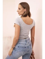 Dámská klasická bavlněná blůza s krátkým rukávem modrá