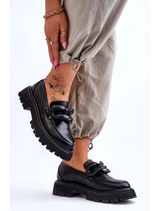 Kožené mokasínové boty Big Star LL274580 Černe