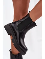 Zateplené kotníkové boty na zip Černé Niviane