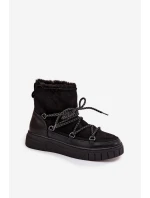 Dámské sněhule s šněrováním Černé Isalisse