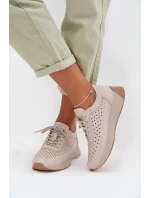 Kožené dámské tenisky s síťovinou Sergio Leone SP-013 šedé