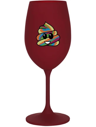 DUHOVÉ VESELÉ EE - bordovy pohár na víno 350 ml