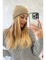 Tenká čepice Oliwia K252 tmavě béžová