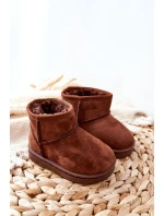 Dětské Teplé Sněhule Semišové Hnědé Gooby