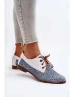 Dámské Kožené Polobotky Na Ploché Podrážce Maciejka 06461-17 Modré Dámské Kožené Polobotky Na Ploché Podrážce Maciejka 06461-17 Modré